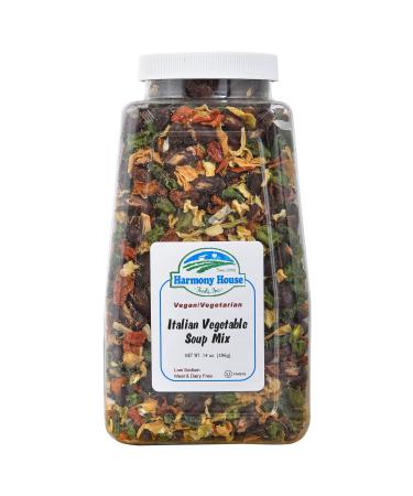 Harmony House Italian Vegetable Soup Mix  Gluten Free, Low Sodium, For Cooking, Camping, Emergency Supply & More (14 oz. Jar) - Buy Online on GoSupps.com