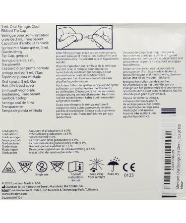 Monoject Oral Syringe 3ml Clear - Box of 100 - Buy Online on GoSupps.com