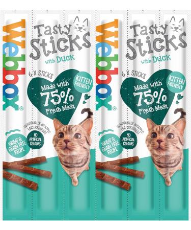 Webbox Tasty Sticks Cat Treats Duck - Kitten Friendly Wheat and Grain Free No Artificial Colours (25 x 6 Packs) - Buy Online on GoSupps.com