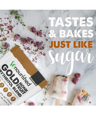 Monk Fruit Erythritol Sweetener 1lb - Brown Sugar Alternative for Low Carb Dieters & Diabetics - Non-GMO, No Calorie Substitute - Buy Online on GoSupps.com