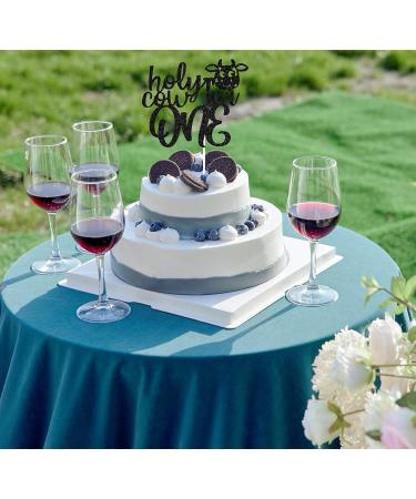 Black Glitter Holy Cow I'm One Cake Topper Cow Cake Topper Holy Cow I'm One Birthday Decorations First Birthday Cake Topper Cow Theme One Year Old Birthday Party Decorations Supplies - Buy Online on GoSupps.com