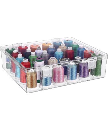 New brothread Tall & Clear Storage Box/Organizer for 30 Spools - Embroidery & Cotton Thread Holder Compatible with Isacord, Floriani, Madeira, Glide - 1X30 - Buy Online on GoSupps.com