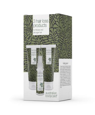The Hair Loss Kit 3 products Ideal for women and men with hair loss problems | Inside the kit: Hair loss Serum 100ml Hair loss shampoo 200ml and Hair Loss Conditioner 200ml from Australian Bodycare