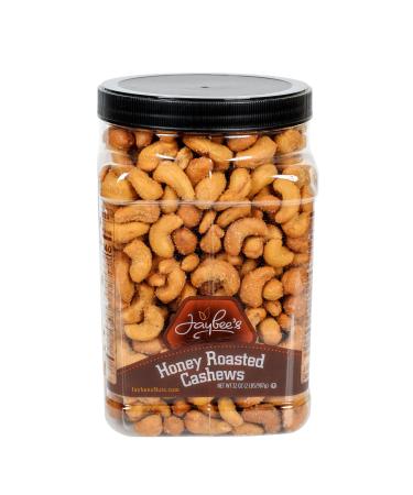Honey Roasted Cashews - 32 oz Reusable Container | Gourmet Nuts Coated with Sweet & Natural Honey | Roasted to Perfection | Healthy Everyday Snack | Vegan | Kosher | Hand-Picked | Sweet & Crunchy 2 Pound (Pack of 1)