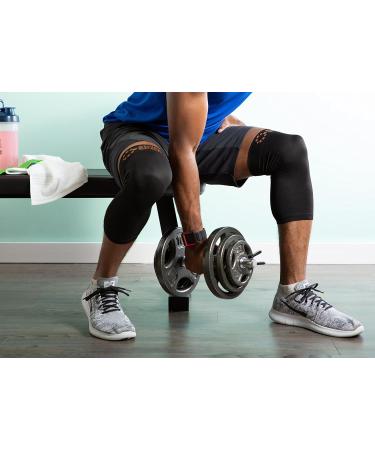 Athletec Sport Knee Compression Sleeve Support (20-30 mmHg) for Joint Pain Relief Arthritis Running Jogging Sports and Injury Recovery - Size XX-Large (Pair) Compression Knee Sleeve XXL Copper - Buy Online on GoSupps.com