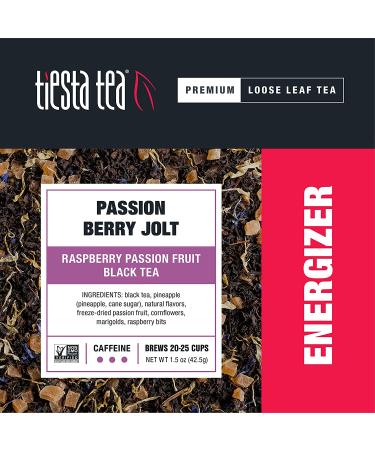 Tiesta Tea Passion Berry Jolt - Raspberry Passion Fruit Black Tea, High Caffeine, Loose Leaf, 1.5 oz Pouch â€“ 25 Cups - Buy Online on GoSupps.com