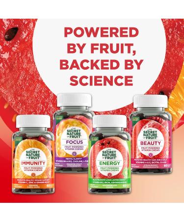 Buy Secret Nature Fruit Energy Chews - Real Fruit Vitamin B12 & Iron with Ashwagandha - Long Lasting Energy - 60 Count (Pink) - International Shipping Available - Buy Online on GoSupps.com