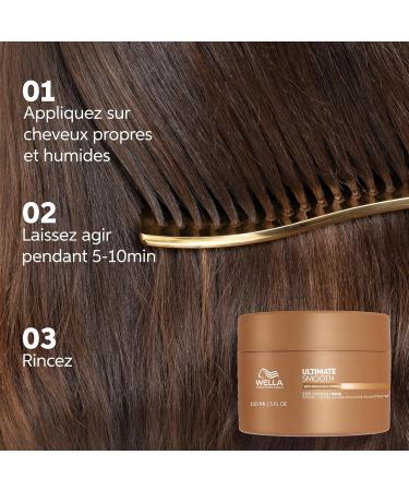 Wella Professionals Ultimate Smooth Masque capillaire nourrissant base de squalane et d'om ga-9 pour cheveux secs ternes et fris s (150ml) Masque 150 ml - Buy Online on GoSupps.com