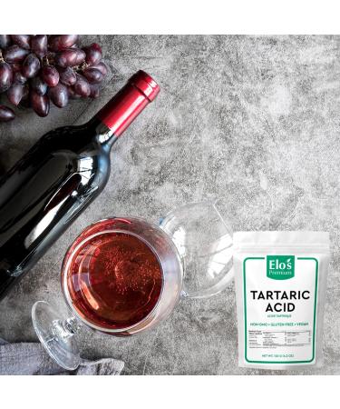 Tartaric acid (120g) by Elo s Premium |100% All-Natural Food Grade Food Additive & Antioxidant| Packed In Canada| Non-GMO Kosher and Halal Friendly Gluten Free| Used As An Acidulant In Grape/Lime Drinks Gelatin Desserts Jams Sour Candy and More - Buy Online on GoSupps.com