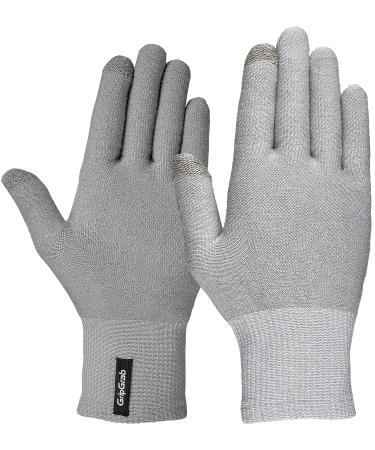 GripGrab Merino Liner Thin Touchscreen Bicycle Under Gloves with Merino Wool Cycling Everyday Hiking Gloves Grey XS-S - Buy Online on GoSupps.com