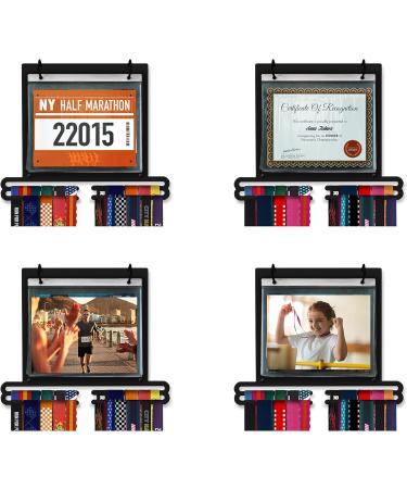 Race Medal Display Running Medal Hanger Display Marathon Medal Display Case Holds 40 Medals 100 Runner Bib Elegant Medal Holder for Wall Display Gifts for Runners Men Comes with 20 PVC Flip Pouches - Buy Online on GoSupps.com