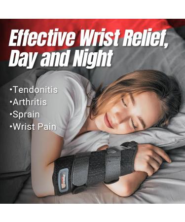 NeoTium Adjustable Wrist Brace for Carpal Tunnel - Night Support with Hot Cold Therapy for Sprains & Arthritis (S/M) - Left & Right Hand - Buy Online on GoSupps.com