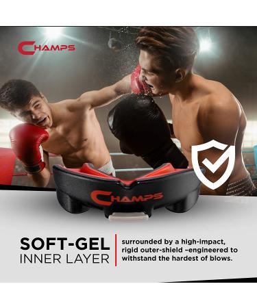 Champs Breathable Mouthguard for Boxing, MMA, Muay Thai, Jiu Jitsu - Easy Fit & Super Tough Combat Sports Mouthguard - Black (Ages 10+) - Buy Online on GoSupps.com