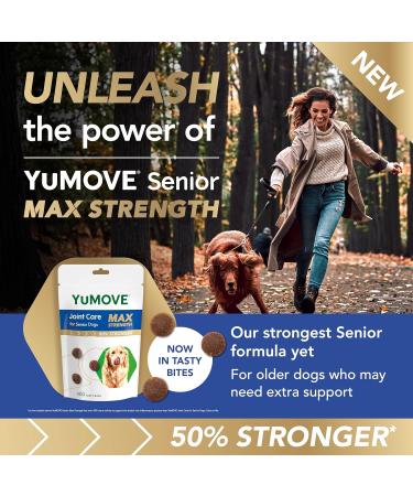 YuMOVE Senior Joint Care PLUS MAX Strength | Maximum Strength Joint Supplement for Older Stiff Dogs with Glucosamine Chondroitin Green Lipped Mussel | Aged 9+ | 60 Chews - Buy Online on GoSupps.com