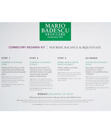 Shop Mario Badescu Combo/Dry Regimen 5 Piece Skincare Gift Set | Seaweed Soap Lotion Moisturizer & More - Perfect for All Skin Types - Buy Online on GoSupps.com