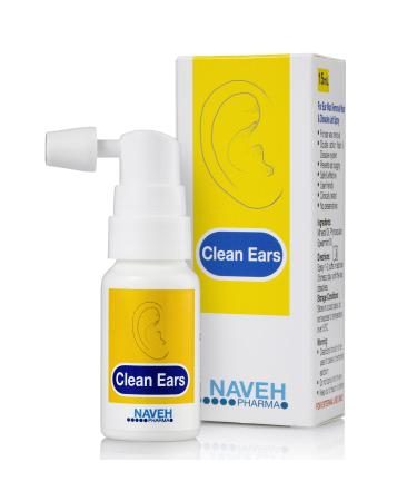 Naveh Pharma CleanEars Earwax Removal Kit Spray Ear Wax Softener Ear Candles Cleaner Ear Irrigation and Wax Dissolution  All-Natural Patented Formula  Nonirritant  for Kids and Adults (0.5 Fl Oz)