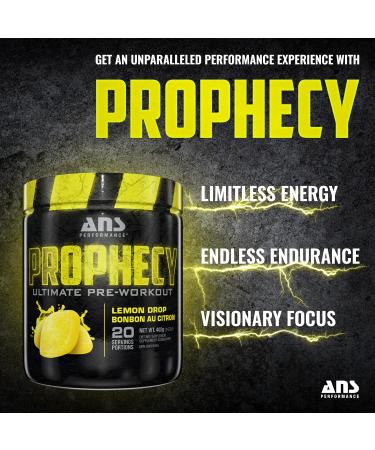 ANS Performance Prophecy Pre Workout Powder (20 servings 14.5 oz) Gluten Free Pre-Workout Formula - Energy & Strength - Sugar Free- Increase Power & Workout Volume (Lemon Drop) - Buy Online on GoSupps.com