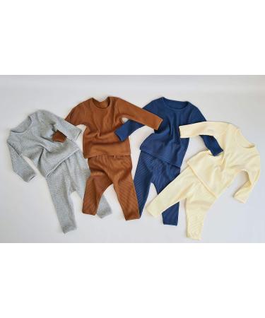 20 Colours Ribbed Pyjama for Unisex Boys and Girls | DreamBuy Loungewear for Babies, Women, and Men | 6-12 Months | Caramel - Buy Online on GoSupps.com