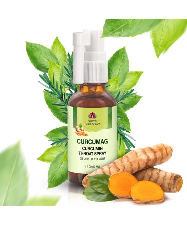 Curcumin Throat Spray: Curcumag - Dietary Supplement to Soothe Sore Throats UC3 Clear Curcuma Longa Dry Extract 1 Fluid Oz Dr.Magon