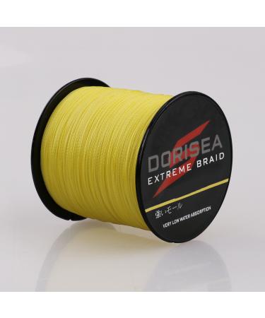 Dorisea Extreme Braid braid fishing line 100 % PE 1000 m 2.7 227 kg tested abrasion festival incredible superline yellow 40lb/0.32mm