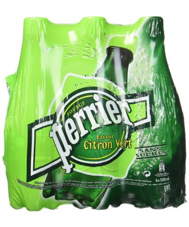 Perrier - Sparkling Water - Lemon Lime Flavor - Zero Sugar - 6 Bottles of 500 Ml