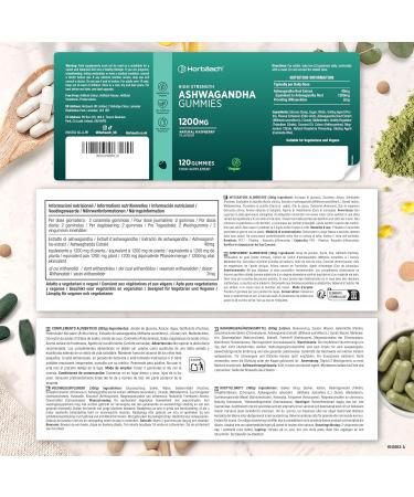 Horbaach Ashwagandha Gummies 1200mg Ashwagandha extract per daily serving 120 vegan gummies for 2 months supply with 5 Withanolides Natural Raspberry Flavor Horbach - Buy Online on GoSupps.com