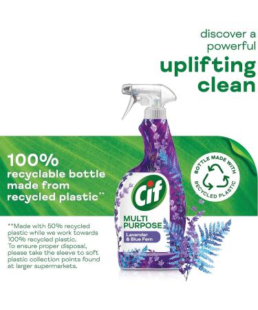 Cif Lavender & Blue Fern Multipurpose Cleaner Spray eliminates 99.9% of bacteria & viruses all purpose cleaner 6x 750 ml - Buy Online on GoSupps.com