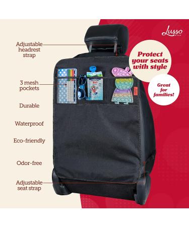 Lusso Gear Heavy Duty Kick Mats (2 Pk) - Waterproof Back Seat Protector for Kids - Premium Oxford Fabric - Gray - Buy Online on GoSupps.com