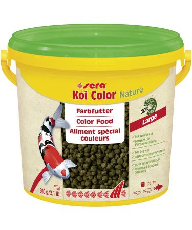 Sera (07025) Koi Color Nature Large 3.8 Ltr. A natural color lining with 10% spirulina for colorful koi from 25 cm koi feed without color and preservatives 3.8 ml (1 Pack) Large 6mm single