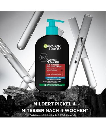 Garnier Hautklar Cleansing Gel 250ml | BHA Carbon Cleanser Anti-Blackhead & Pimple Wash - Buy Online Internationally - Buy Online on GoSupps.com