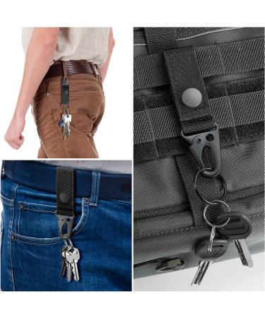 FRTKK Tactical Molle Key Ring Gear Key Keeper Nylon Belt Keychain Molle Webbing Key Clip Buckle for Belts Molle Bags Black - (Pack of 2) - Buy Online on GoSupps.com