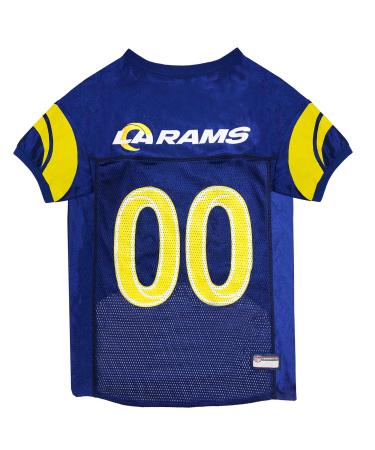 NFL Los Angeles Rams Dog Jersey, Size: Medium. Best Football Jersey Costume for Dogs & Cats. Licensed Jersey Shirt.