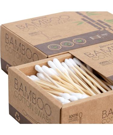 Organic Bamboo Cotton Swabs - 1000 Count | Highly Absorbent & Hygienic | Biodegradable & Recyclable | 5 Pack - Ideal for Beauty, Jewelry, Pet Care - Buy Online on GoSupps.com