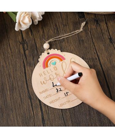 Ouligay Milestone Cards | Wood Baby Announcement Signs | Hello World & Milk Cards | Double-Born Hospital Milestone Cards for Baby Parties - Buy Online on GoSupps.com