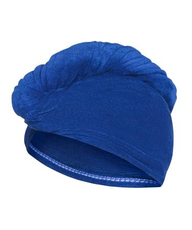 Aqua Speed Haarturban Women |Hair towel |Turban hair dryer cloth |Sauna cap |Sauna head towel for women |Sauna hood |Womens Hair Towel Wrap | with button closure |Head Towel Blau/01