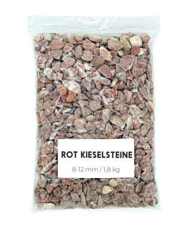 Landare pebble stones red 1.8kg - decorative stones - decoration stones for vases - pebble stones decoration - pebble stones small - decorative gravel - pebble stones garden (8-12 mm)