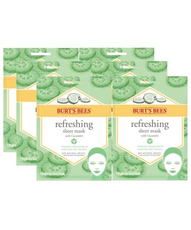 Burt's Bees Refreshing Sheet Face Mask with Cucumber, 1 Sheet Mask (Pack of 6)