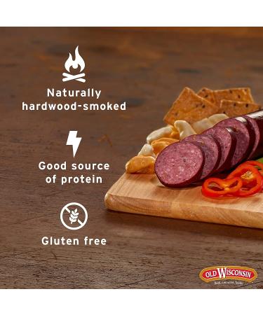 Old Wisconsin Premium Summer Sausage - 100% Natural, High-Protein, Low-Carb, Keto, Gluten-Free - 8 Ounce - Buy Online on GoSupps.com