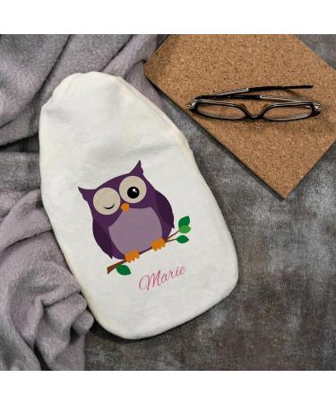 Personalized Hot Water Bottle with Custom Cover | Cozy Owl Design - Perfect Gift for Children & Adults (800 ml) - Buy Online on GoSupps.com