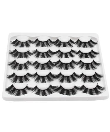 10 Pairs 15-20mm 3D Mink Eyelashes - Fluffy & Dramatic Fake Lashes for Natural Makeup | C004 - Buy Online on GoSupps.com