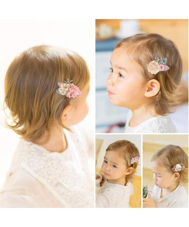 Vucdxop Girl Artificial Flower Hair Clips Set - Baby Hair Loop Clip Accessories | 3 Pieces Style C for Children - Buy Online on GoSupps.com