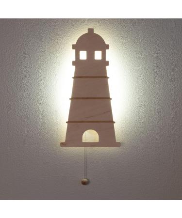 Bo Babys ONLY - Baby Lighthouse Wall Lamp | FSC Certified | Battery Night Light for Children's Room | 25000 Hours of Glow - Buy Online on GoSupps.com