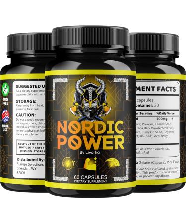 LIVORKA Nordic Power - Nordic Power for Men Nordic Power Pills Nordic Power Capsules Nordic Power Supplement Nordic Power Capsules for Men Nordic Power Pills for Men 60 Capsules for 1 Month - Buy Online on GoSupps.com