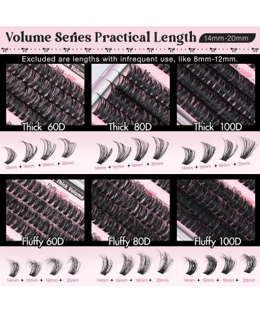 Goddvenus Lash Clusters - 480pcs Mixed Styles 14-20mm | Fluffy Wispy D Curl Faux Mink Eyelash Extensions | Waterproof DIY Volume Lashes - Buy Online on GoSupps.com