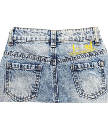 KIDSCOOL SPACE Baby Little Boys Jeans | 4-5 Years | Elastic Band | Straight Fit Ripped Denim Pants | Light Blue-6013 - Buy Online on GoSupps.com