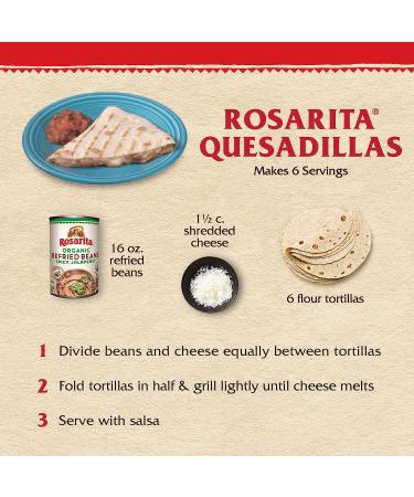 Rosarita Organic Refried Beans 16oz - Authentic Mexican Flavor | Buy Online - Buy Online on GoSupps.com