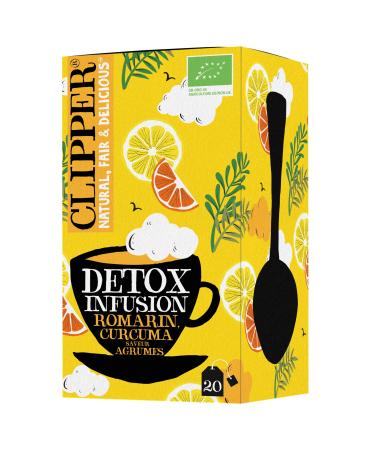 Clipper - Organic Infusion - Detox Citrus - Rosemary Turmeric Citrus 20 Infusion Sachets - 1 Pack