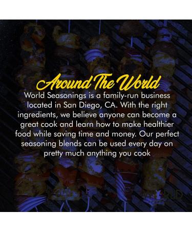 World Seasonings Variety 8 Pack - Greek, Italian, French Fry, Mexican, Chipotle, Curry, Mediterranean, BBQ Dry Rub - Buy Online on GoSupps.com