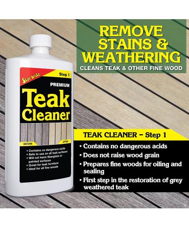 STAR BRITE Premium Teak Cleaner - Restore  Renew & Refresh Old  Weathered  Gray Teak & Other Fine Woods - Marine Grade for Outdoor Furniture  Decks  Boats & More 128 oz - Buy Online on GoSupps.com