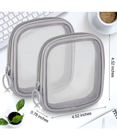 4-Piece Gray Mesh Travel Toiletry Bag Set - Portable Cosmetic Makeup Pouch with Zipper for Daily Accessories - Buy Online on GoSupps.com